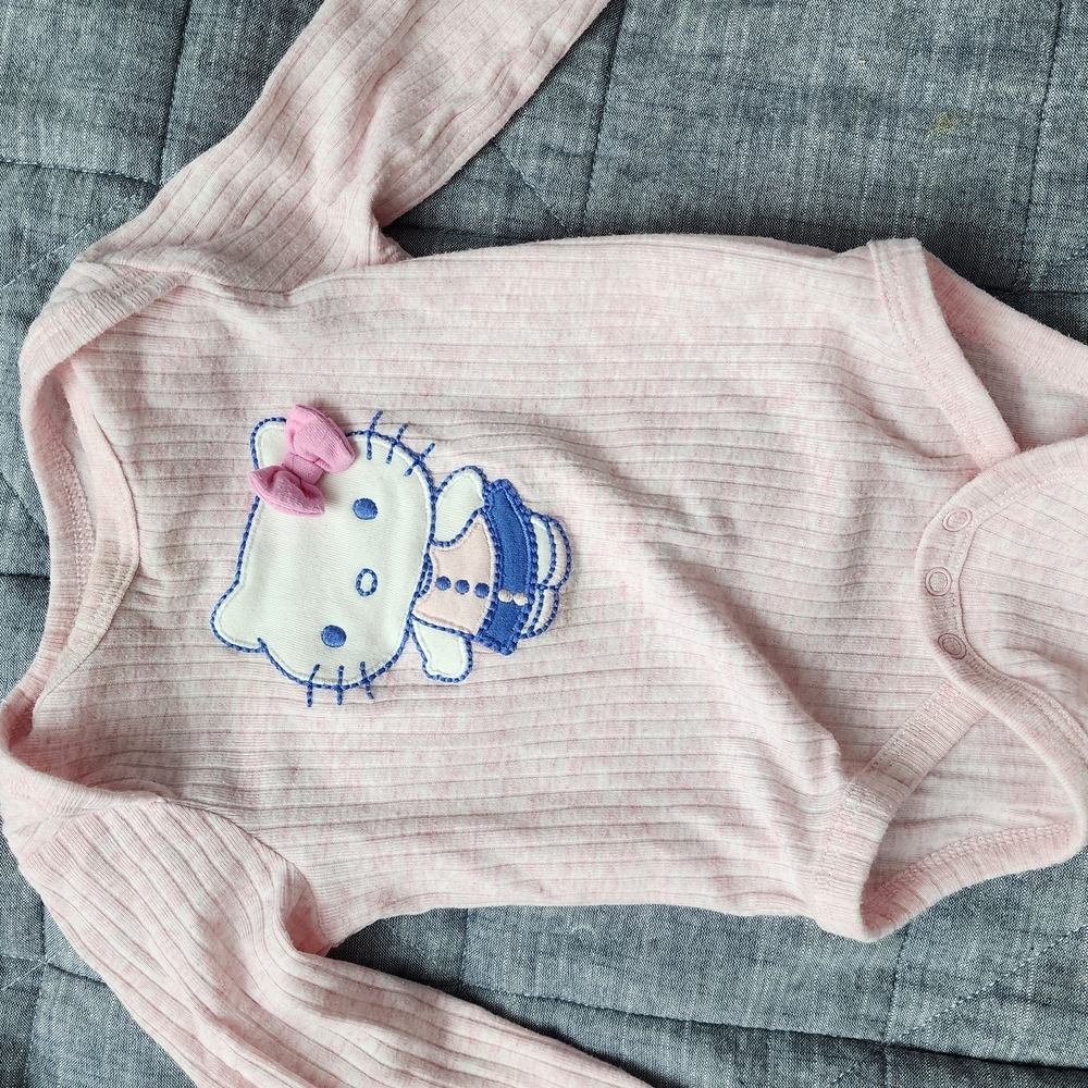 Cute Pink Hello Kitty Long Sleeve Onesie